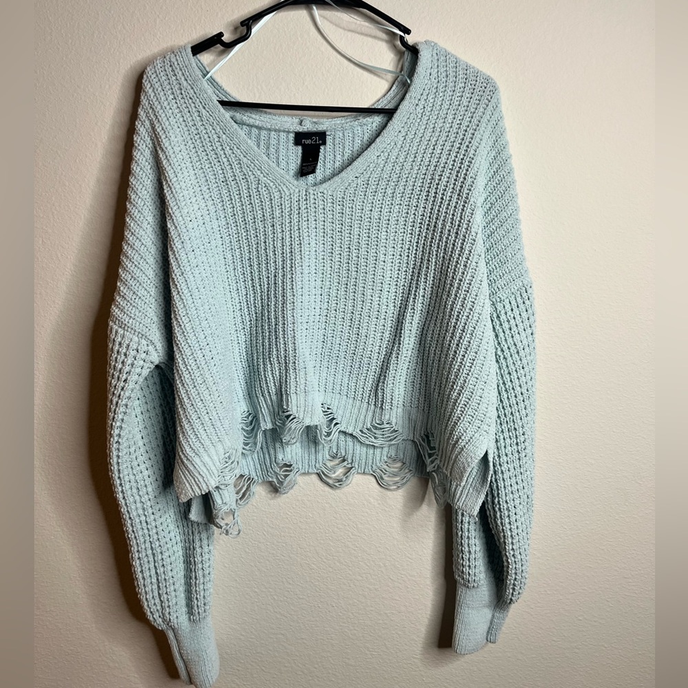 Baby Blue Crop Sweater